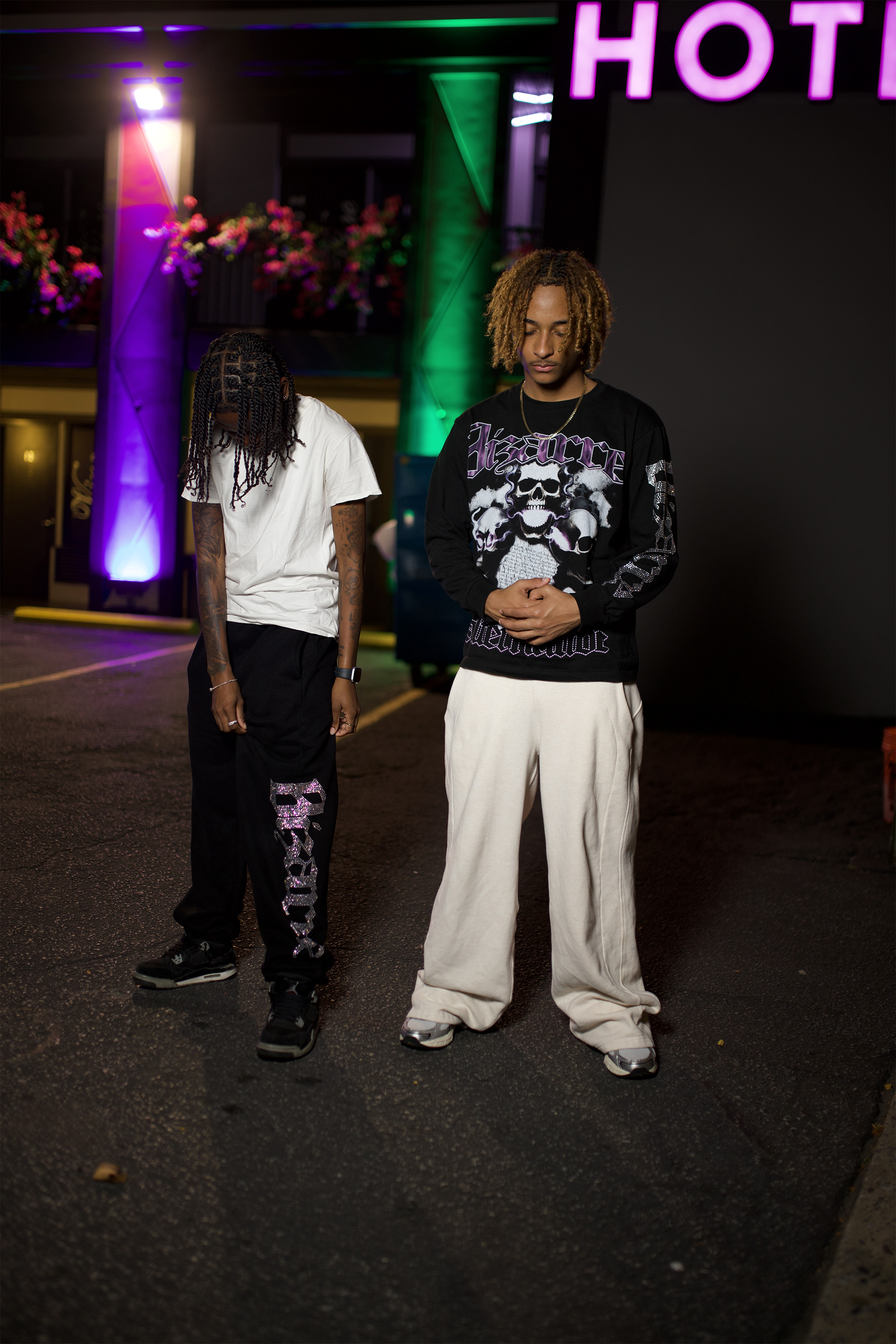 BIZR Rhinestone Sweatpants (BLACK)